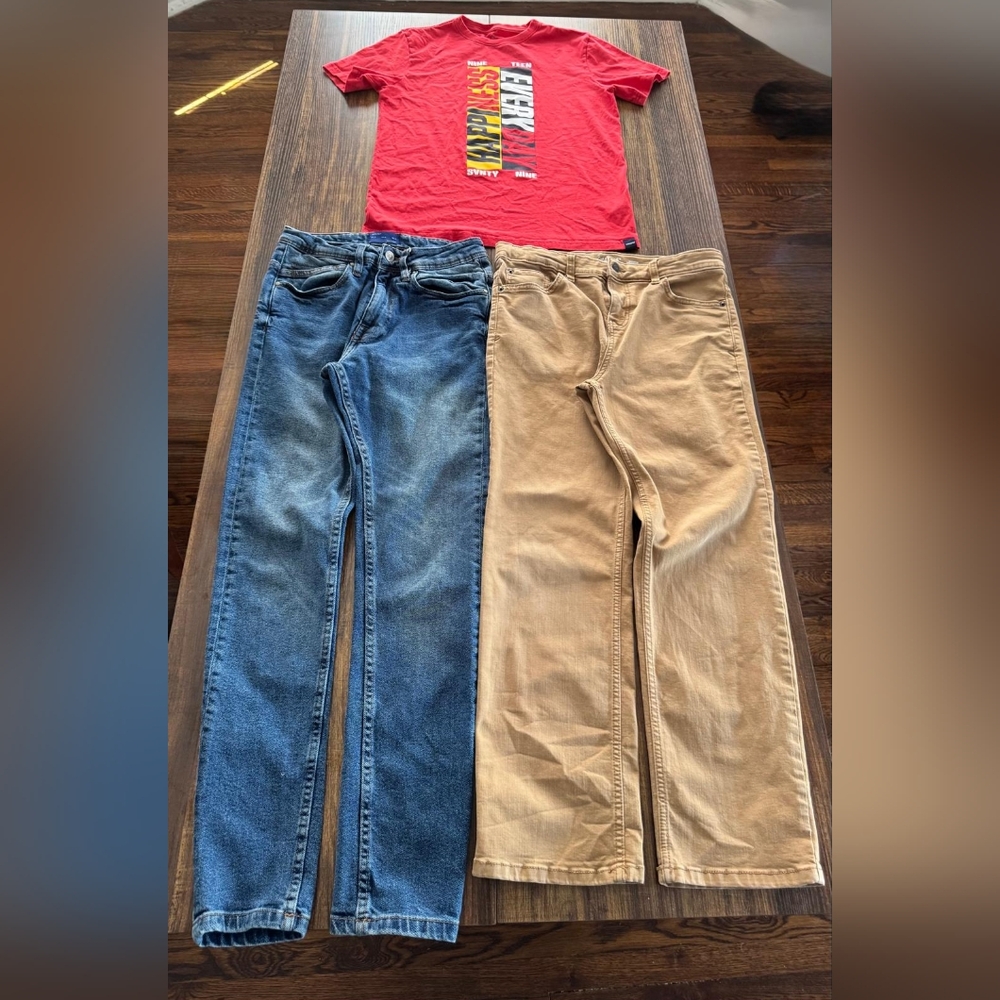 Men's Blue and Tan Pants
